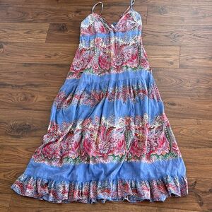 Pura Vida Blue and Red Floral Maxi Dress